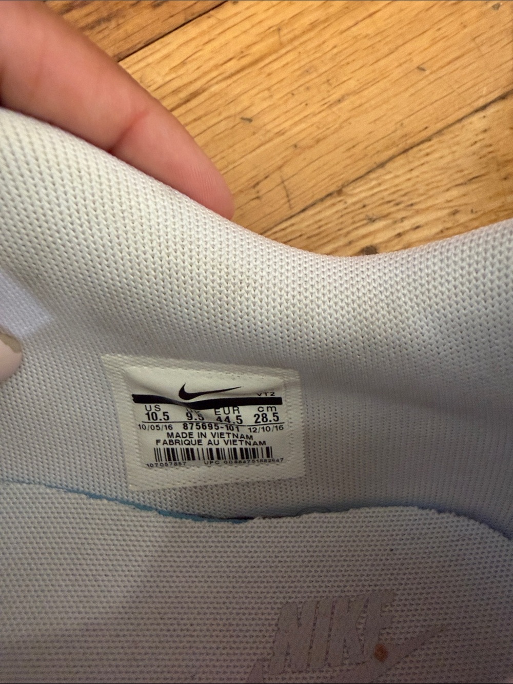 NIKE Air Max 1 Essential White Size 10.5 - Picture 6 of 6